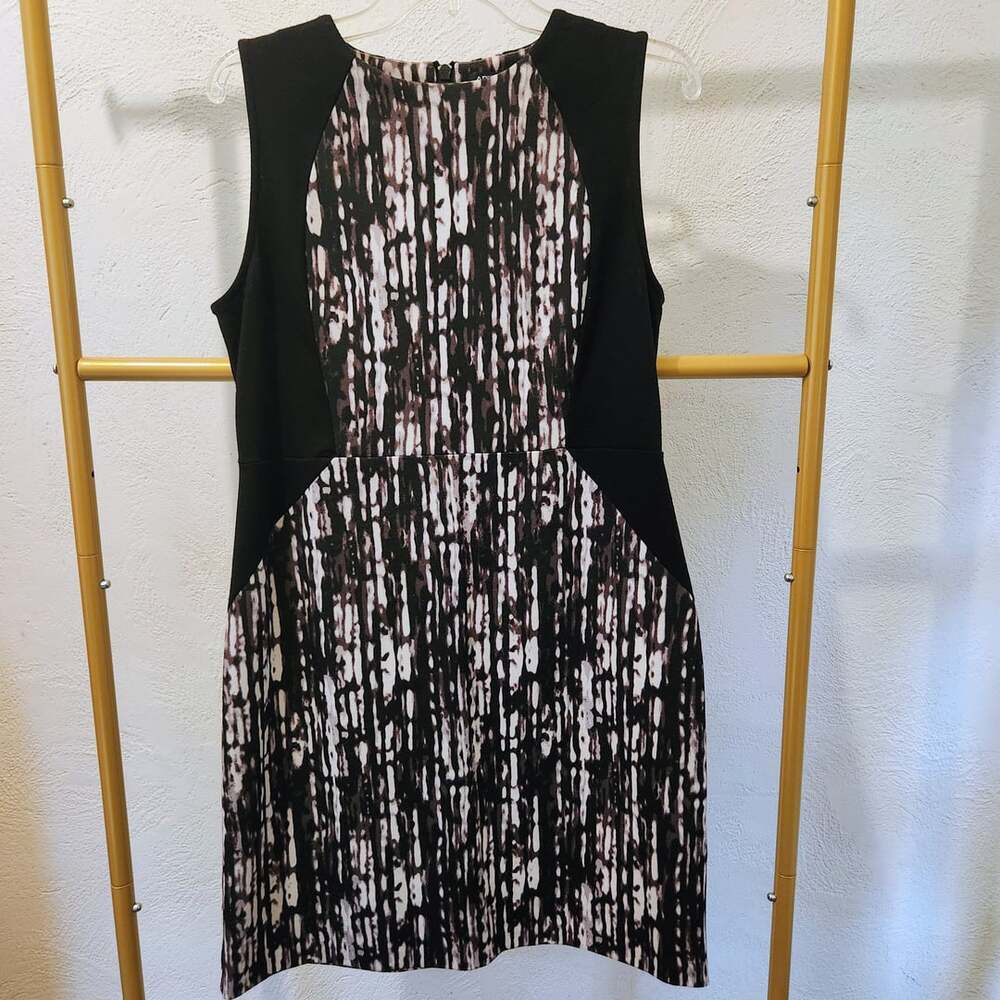 Apt. 9 Sleeveless Dress Size M Black Abstract Print Career